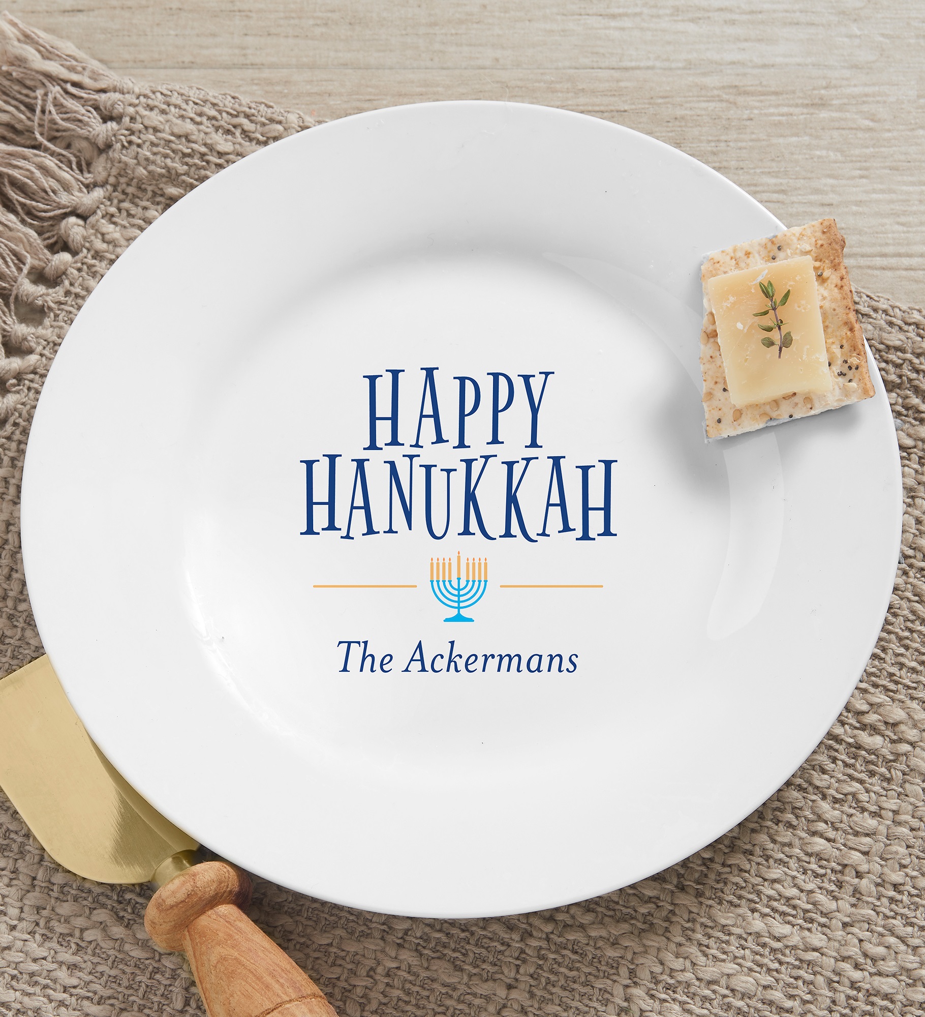 Happy Hanukkah Personalized Appetizer Plate